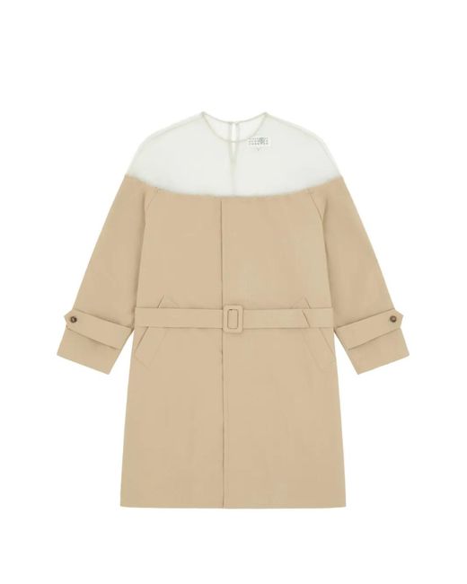 MM6 by Maison Margiela Natural Long-Sleeves Midi Dress