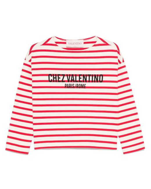 Valentino Garavani シェ プリントtシャツ Red