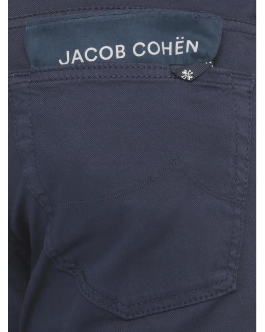Jacob Cohen Blue Logo-Patch Straight-Leg Trousers for men