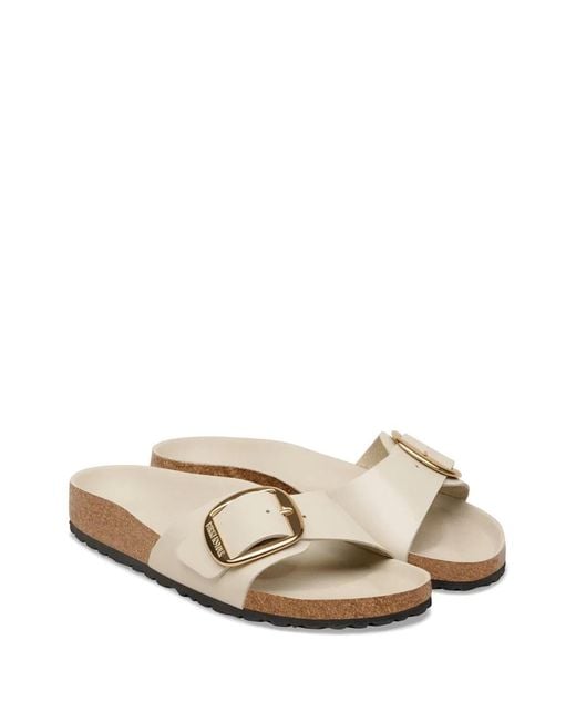 Birkenstock White Madrid Big-Buckle Sandals