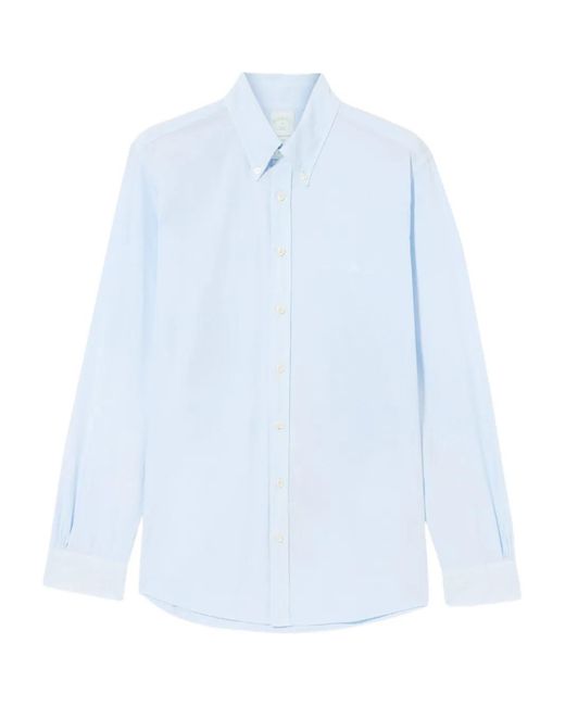 Brooks Brothers Blue Cotton Shirt for men