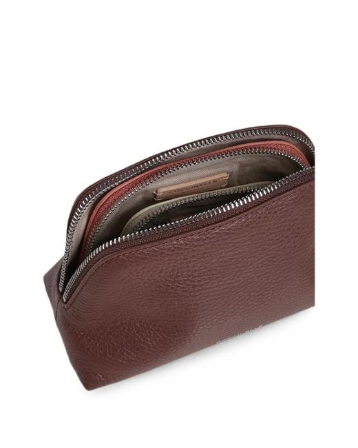 Coccinelle Brown Grained Leather Clutch Bag