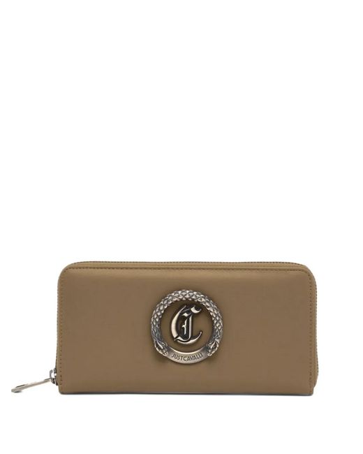 Just Cavalli Brown Logo-Detail Zip-Fastening Wallet