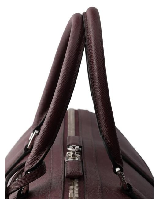Prada Purple Saffiano Leather Travel Bag