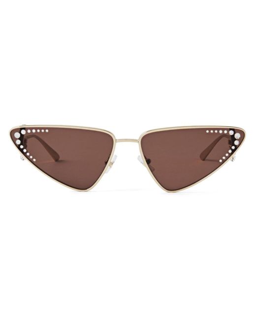 Jimmy Choo Brown Kristal Geometric-frame Sunglasses
