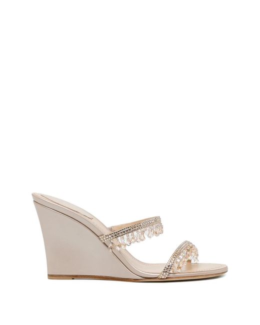 Rene Caovilla White 80Mm Crystal-Embellished Sandals
