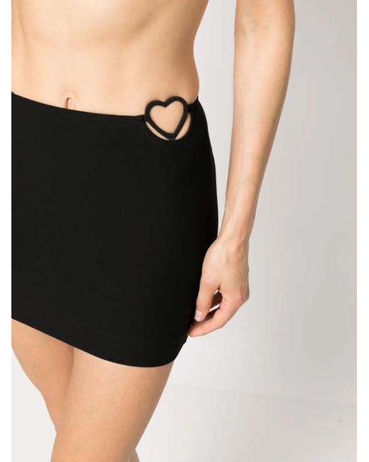Nensi Dojaka Black Heart Cut-Out Detail Miniskirt
