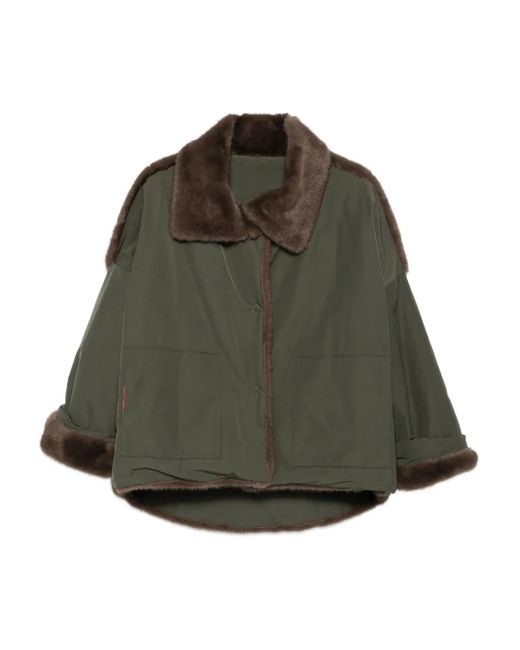 Collection Privée Green Faux-Fur-Trimmed Jacket