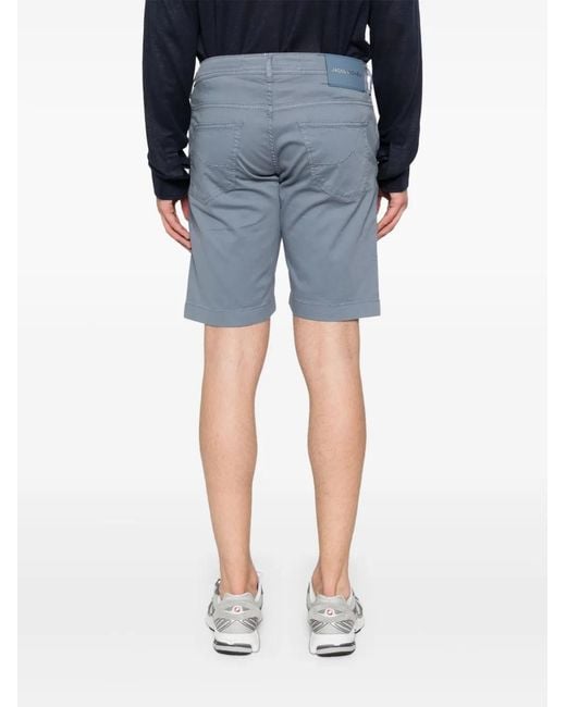 Jacob Cohen Blue Button-Up Shorts for men