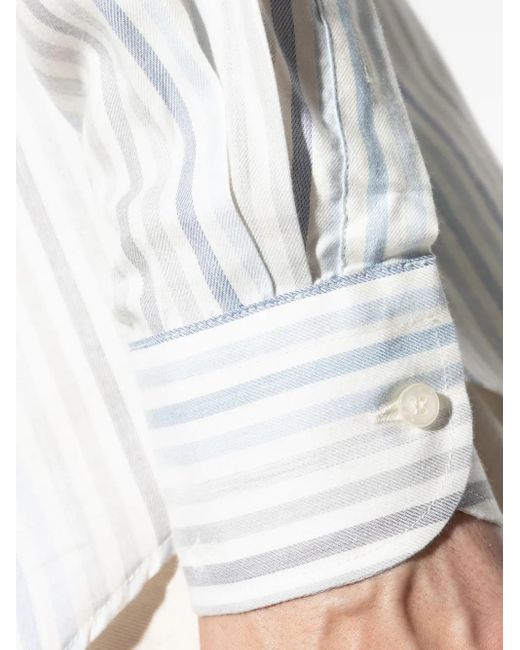 Paul & Shark White Striped Long-Sleeve Shirt for men