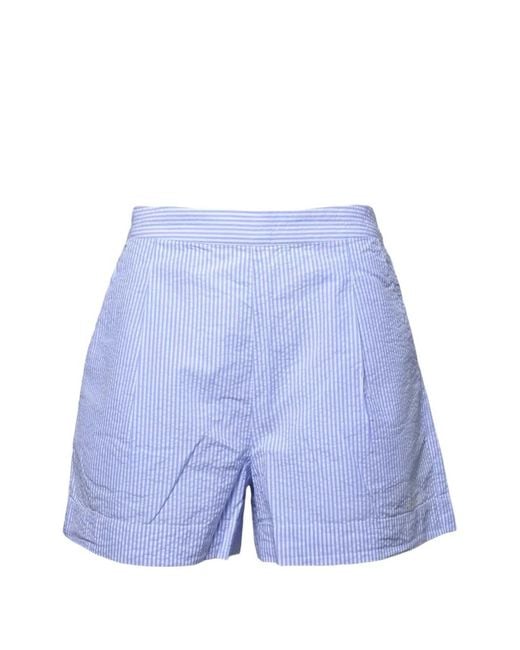 Mc2 Saint Barth Blue Striped Shorts