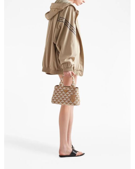 Prada Natural Embroidered Cotton-Blend Jacket