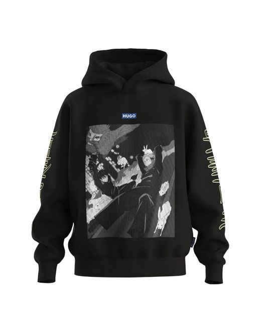 HUGO Black X Jujutsu Kaisen Printed Hoodie for men