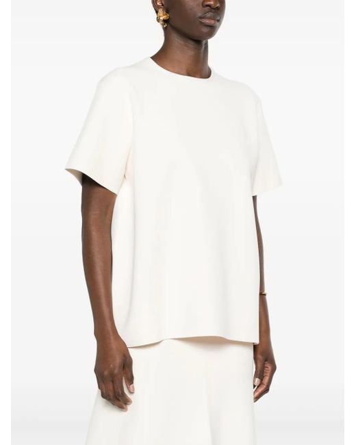 Jil Sander White Fine-ribbed Top