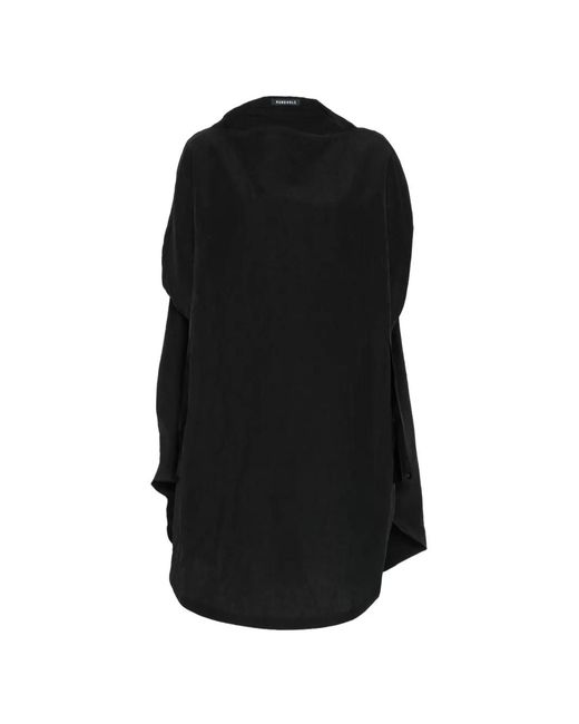 Rundholz Black Crinkled Oversized Mini Dress