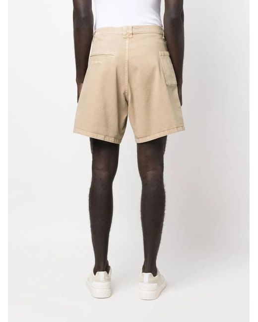 Moschino Natural Ecru Cotton Cargo Shorts for men