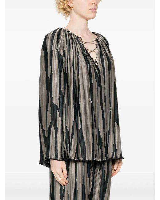 Lanvin Black Abstract-print Blouse