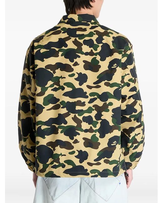 A Bathing Ape Yellow Logo-Print Camouflage-Pattern Jacket for men