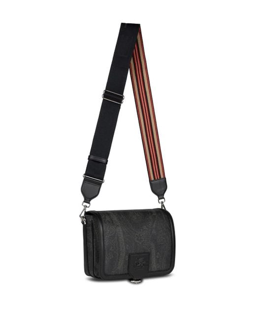 Etro Black Small Essential Paisley-Print Messenger Bag for men