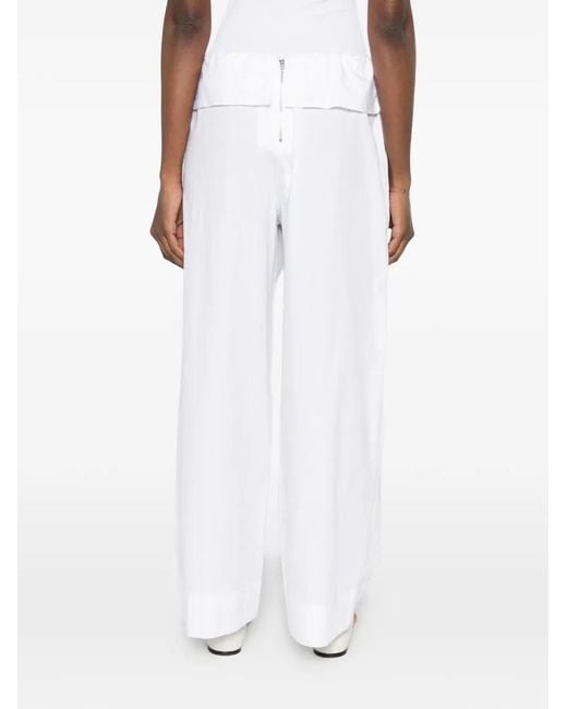 Enza Costa White Drawstring Trousers