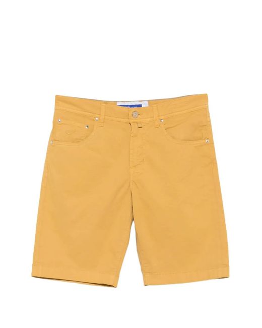 Jacob Cohen Yellow Nicolas Logo-Patch Chino Shorts for men