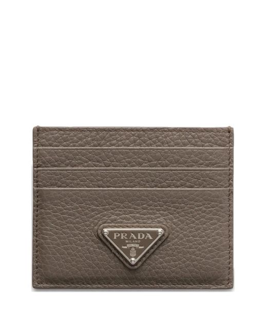 Prada Brown Leather Card Holder for men