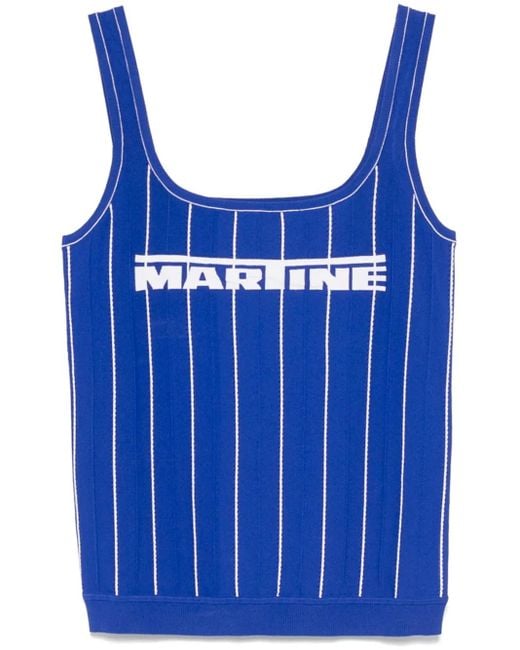Martine Rose Blue Logo-Print Vest