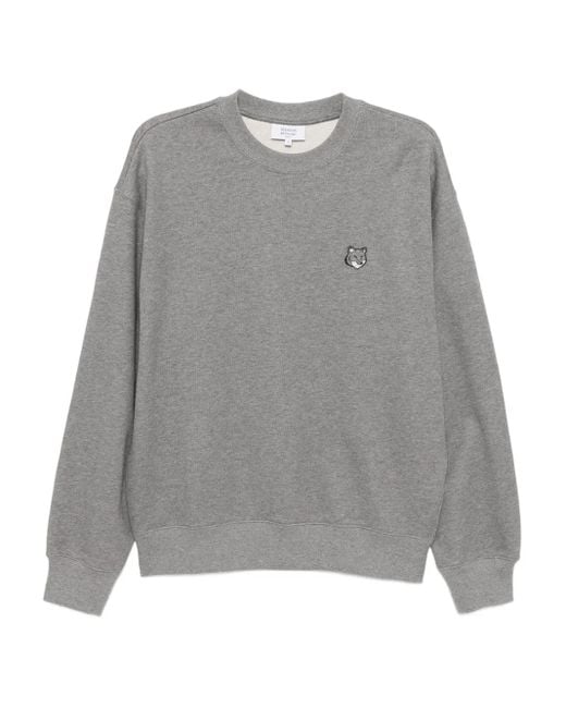 Felpa Con Applicazione di Maison Kitsuné in Gray da Uomo