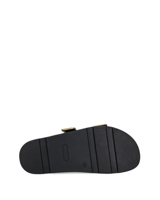 Marc O' Polo バックル レザーサンダル Black