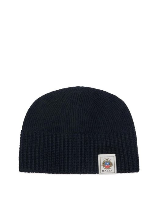 Gorro con parche del distintivo Bally de hombre de color Blue