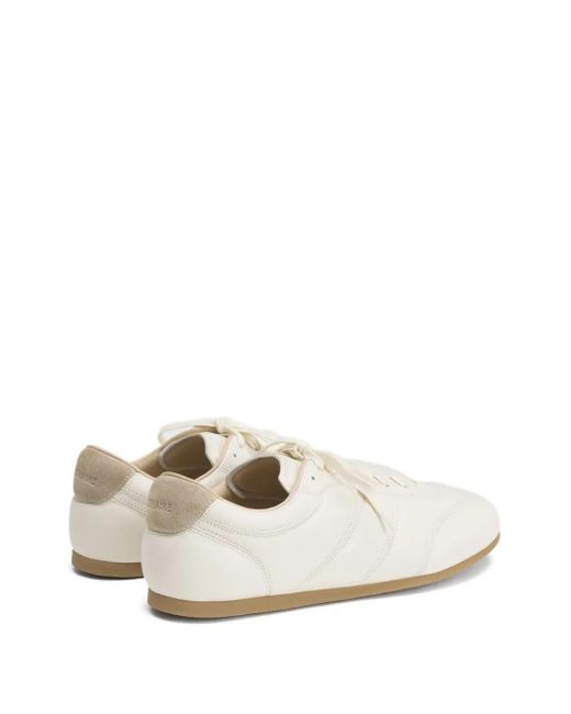 Lemaire White Soft Runner Panelled Leather Sneakers for men