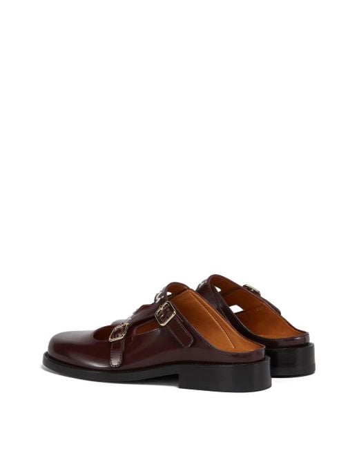 Marni Brown Leather Bambi 3.0 Loafers With Double Buckle