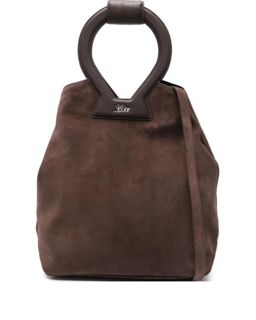 LUAR Brown Brooke Round-Handle Tote Bag