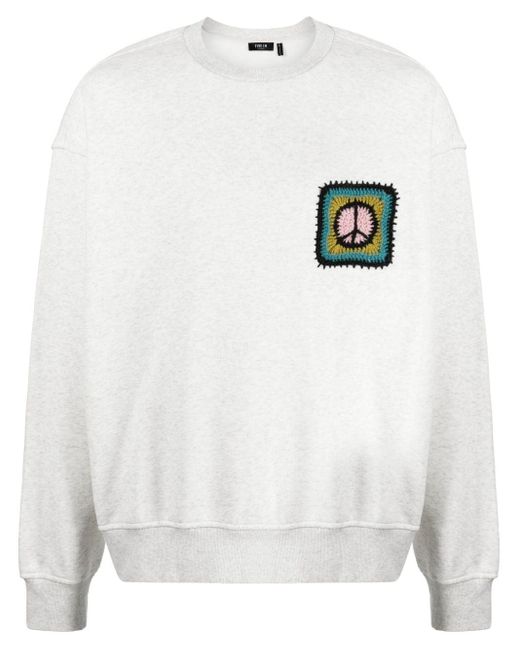 FIVE CM Logo-embroidered Crew-neck Sweatshirt in White for Men | Lyst