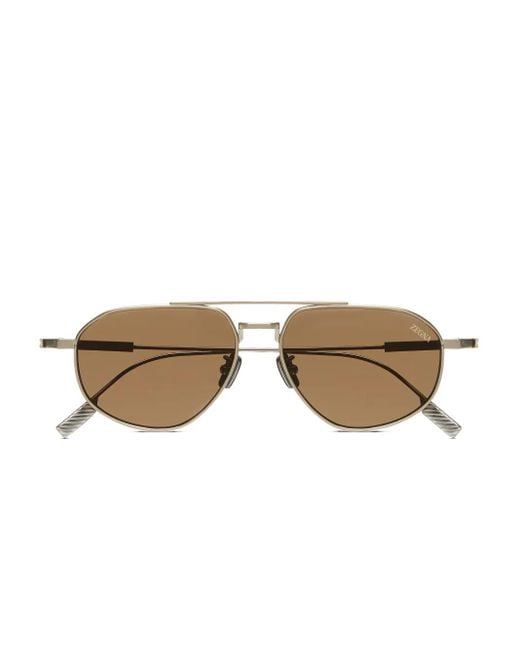 Zegna Getönte Pilotenbrille in Brown für Herren