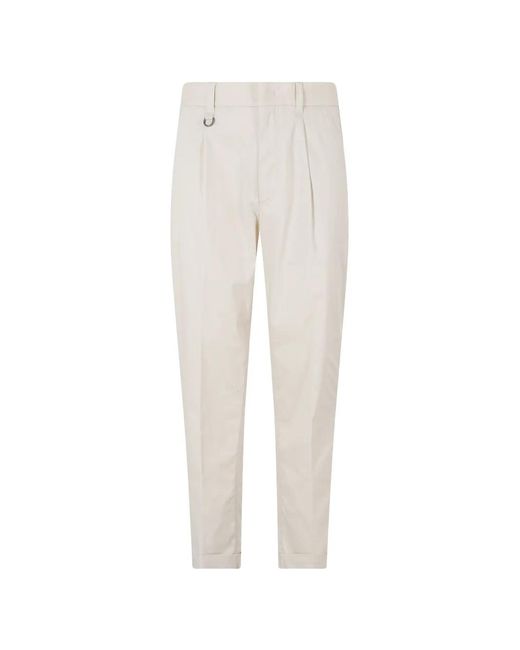 Paolo Pecora White Pantalon À Revers Et Détails Plissés for men