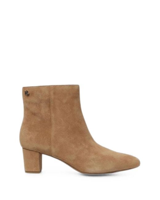 Ralph Lauren Brown Allyson Suede Ankle Boots