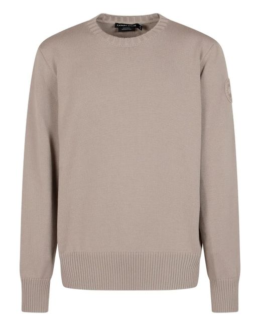 Jersey con cuello redondo y parche del logo Canada Goose de hombre de color Gray
