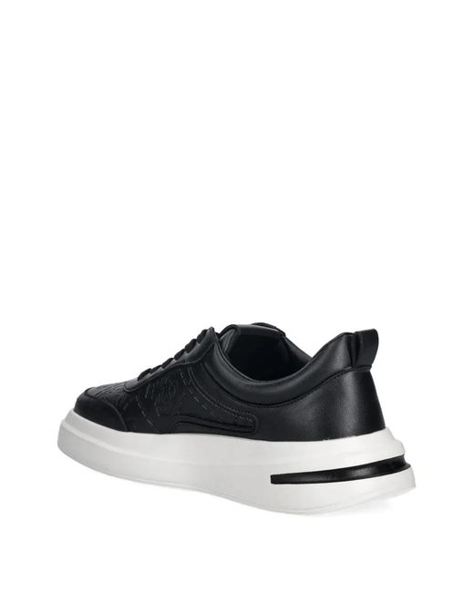 Guess Black Embossed-Detail Sneakers for men