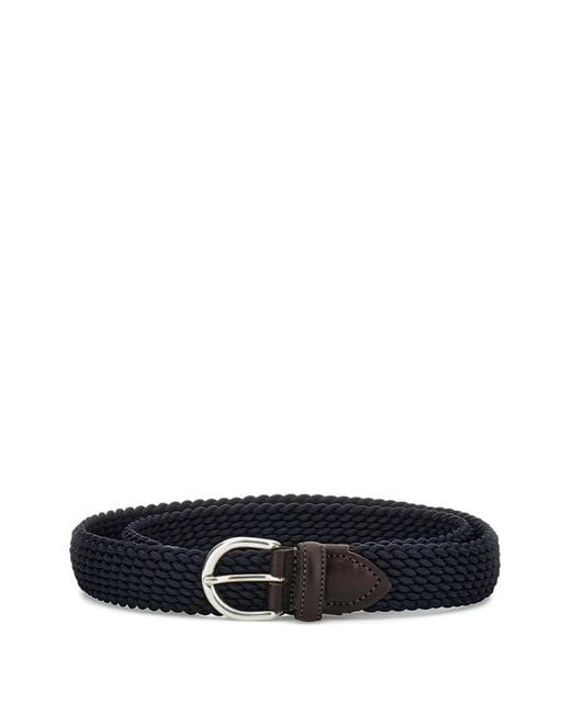 Alberto Luti White Elastic Braided Belt for men