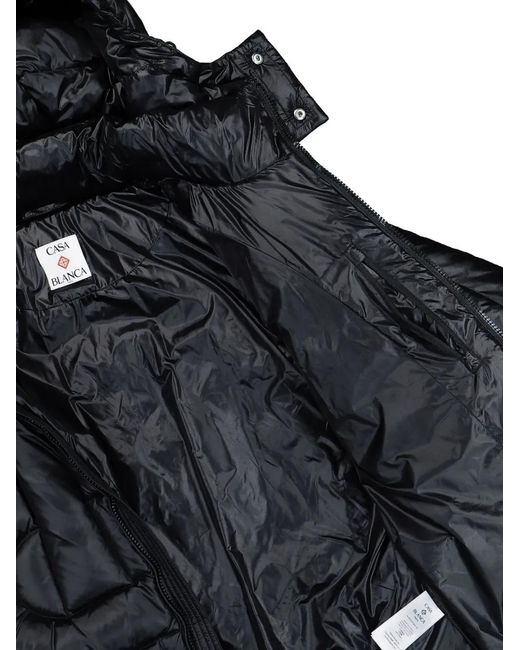 Casablanca Black Monogram-Quilted Puffer Jacket for men
