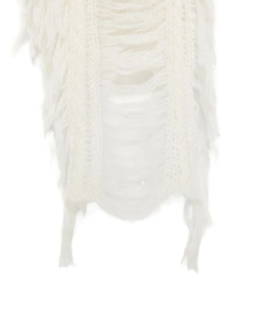 Ann Demeulemeester White Drina Scarf