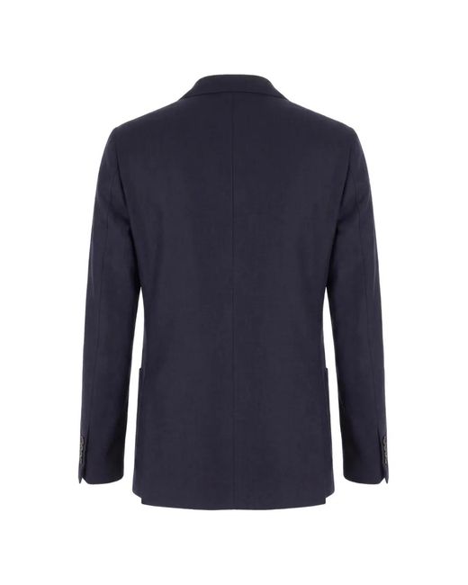 Corneliani Blue Single-Breasted Patch-Pocket Jacket for men