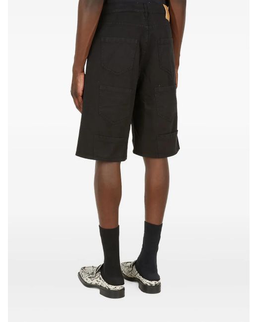 Lourdes Black Patch-Pocket Shorts for men