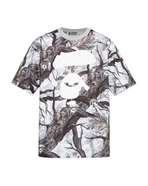 A Bathing Ape White Logo-Print T-Shirt for men