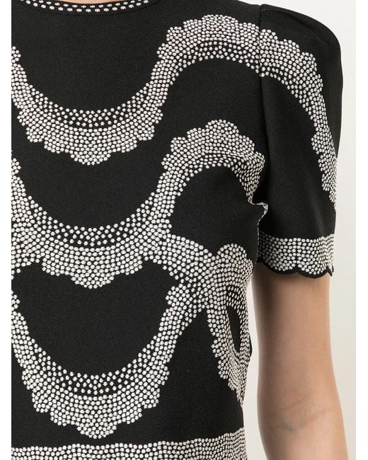 McQueen Black Embroidered Details Top