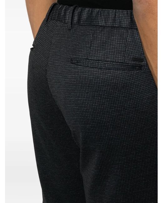 Incotex Blue Houndstooth-Pattern Tailored Trousers for men
