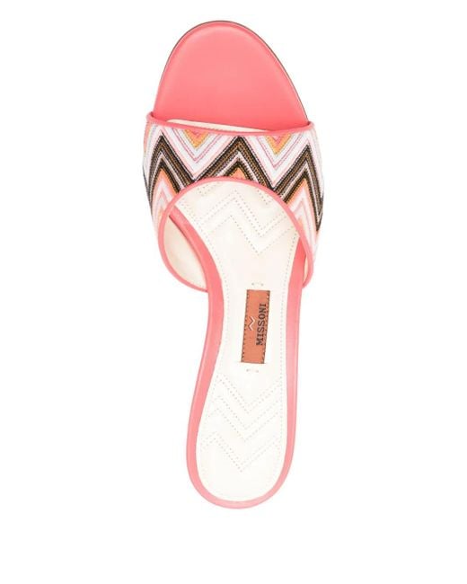 Mules Con Motivo A Zigzag 60Mm di Missoni in Pink