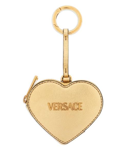 Versace Metallic Heart-Shaped Keyring