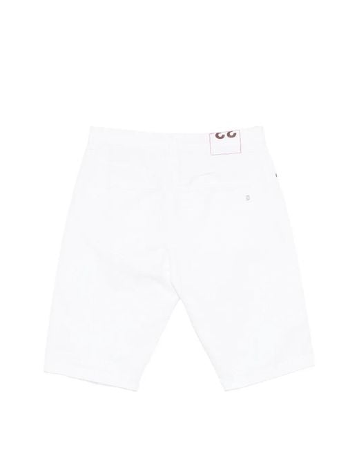 Dondup White Logo-Patch Five-Pocket Shorts for men